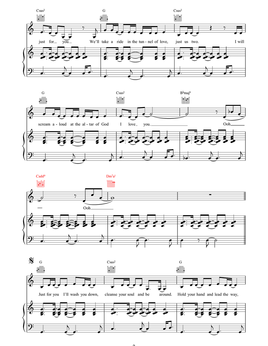 Just For You Just For You Piano, Vocal, Guitar scores gallery preview page 3
