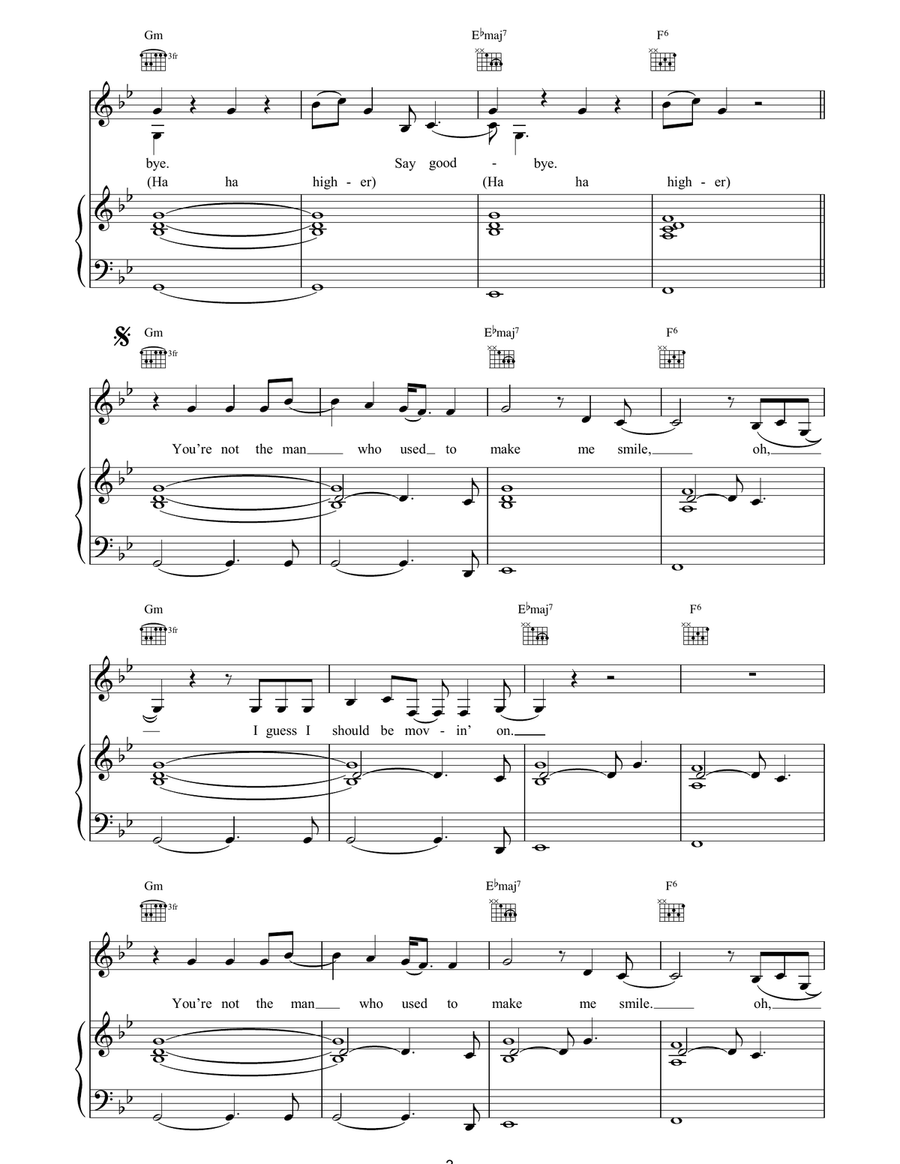 Smile Smile Piano, Vocal, Guitar scores gallery preview page 3