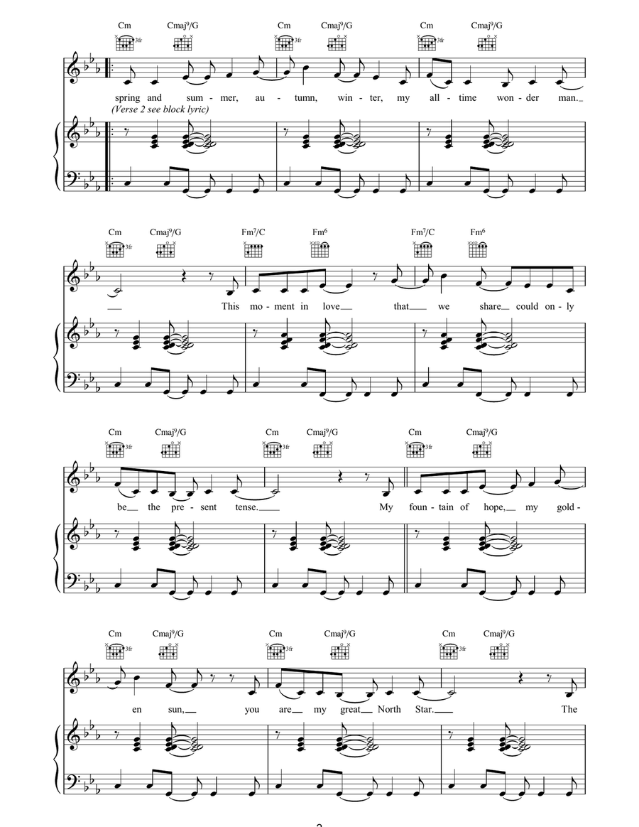 Red Flower Sunset Red Flower Sunset Piano, Vocal, Guitar scores gallery preview page 2