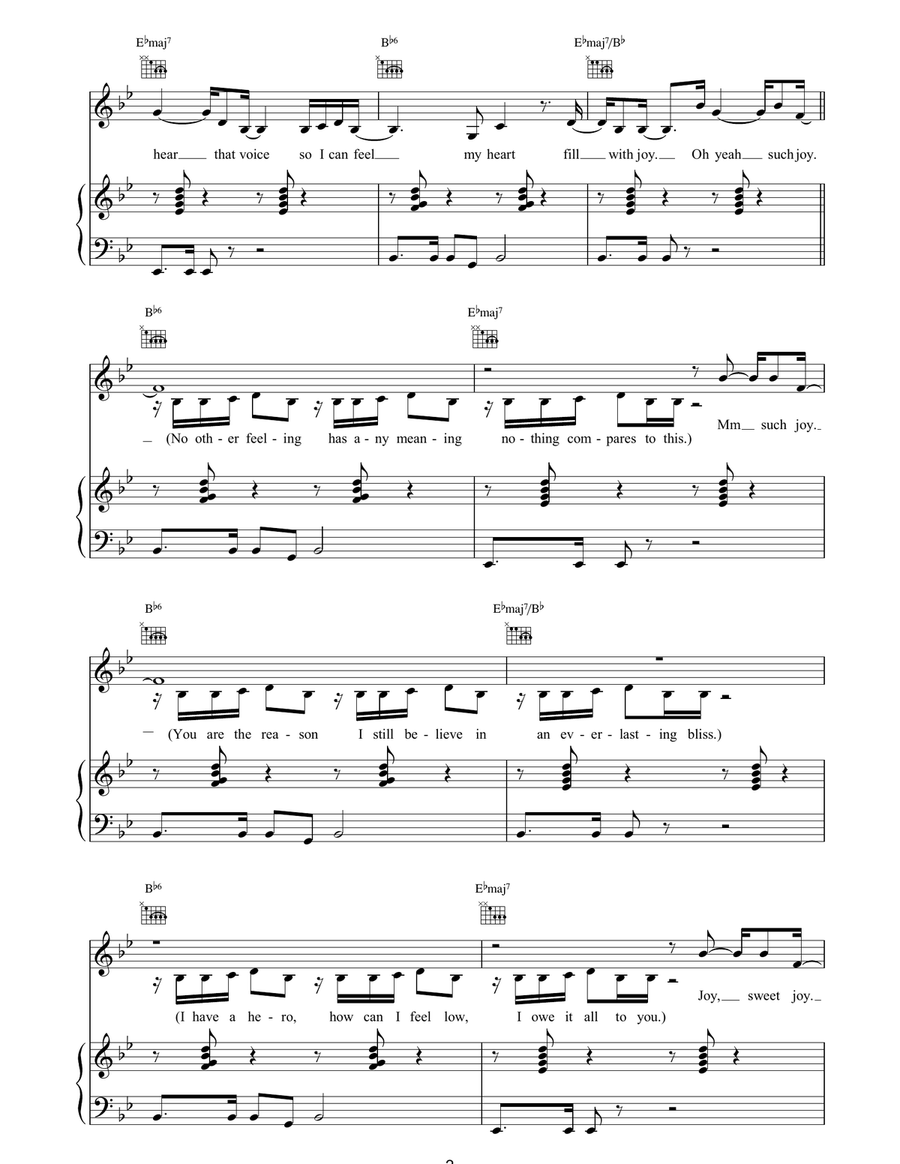 Lonely Lonely Piano, Vocal, Guitar scores gallery preview page 2