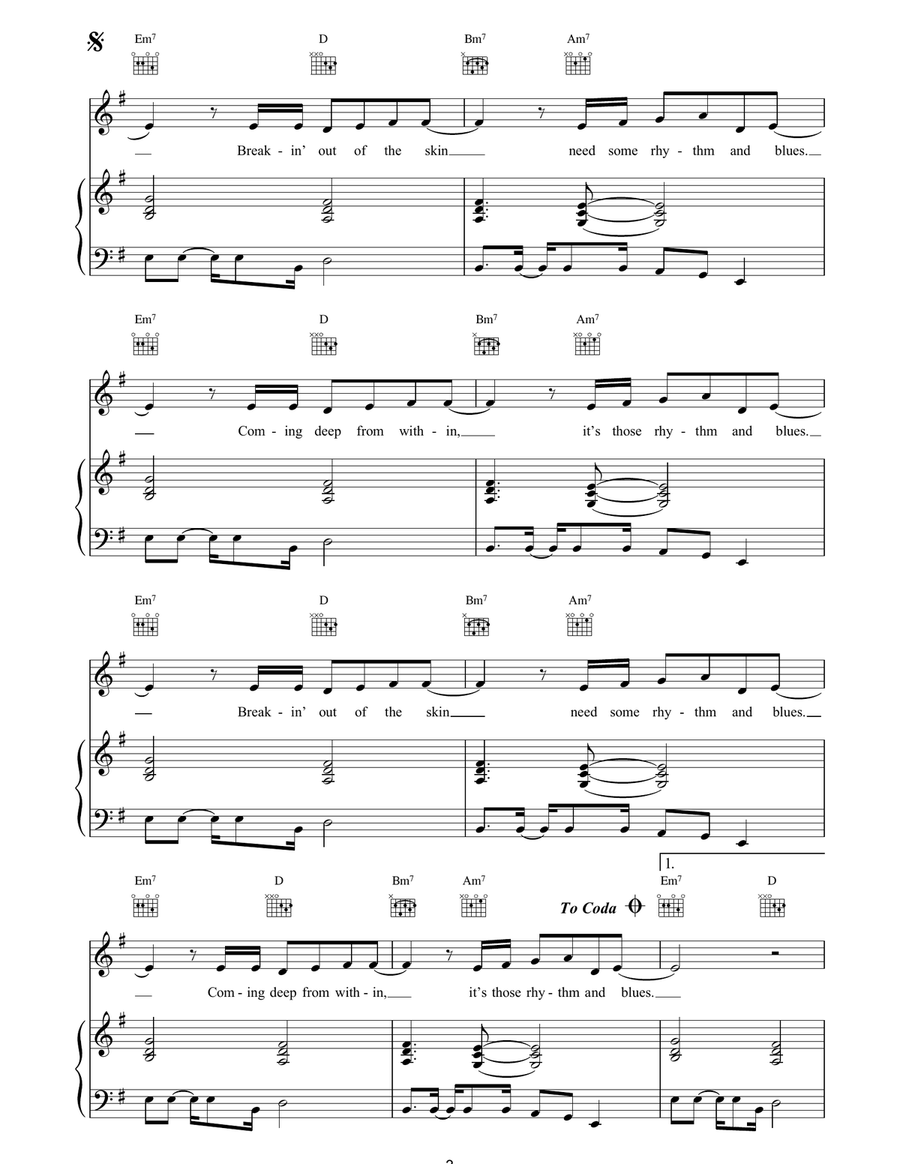 Rhythm And Blues Rhythm And Blues Piano, Vocal, Guitar scores gallery preview page 3