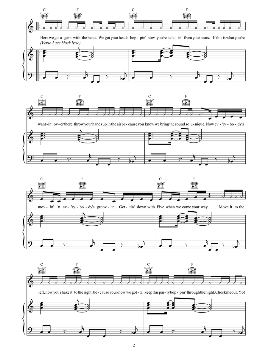 Got The Feelin Got The Feelin Piano, Vocal, Guitar scores gallery preview page 2