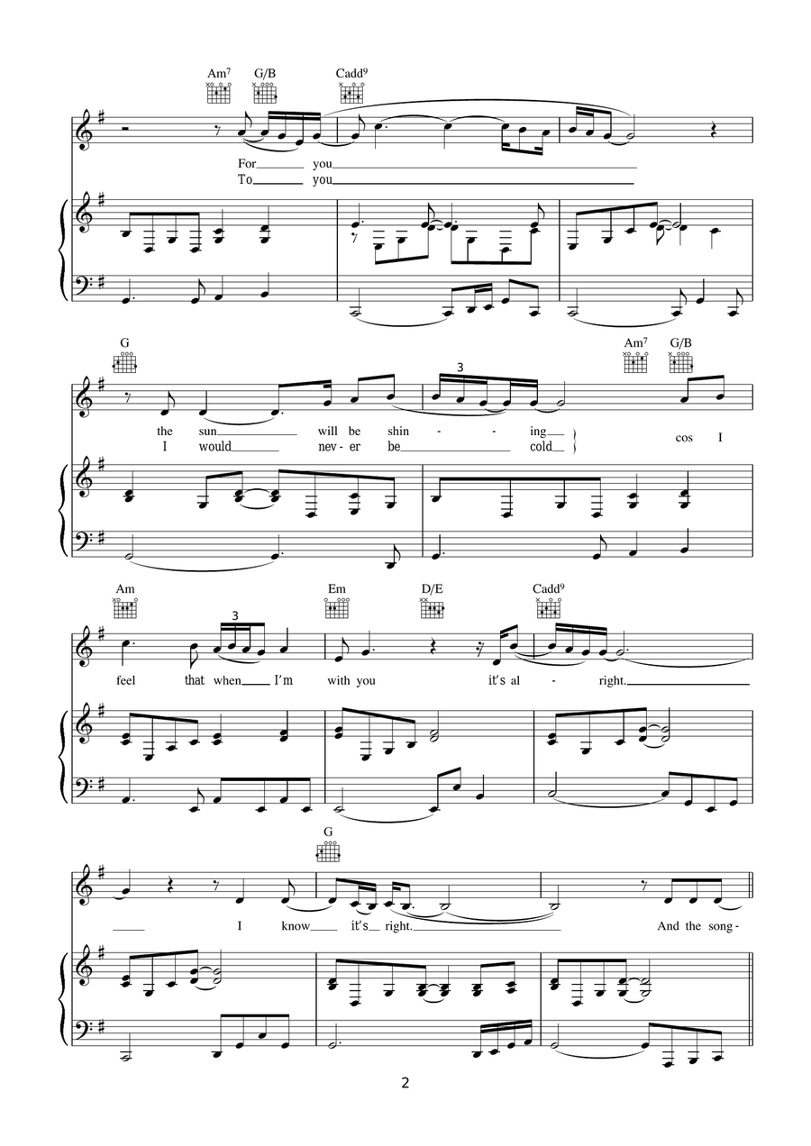 Songbird Songbird Piano, Vocal, Guitar scores gallery preview page 2