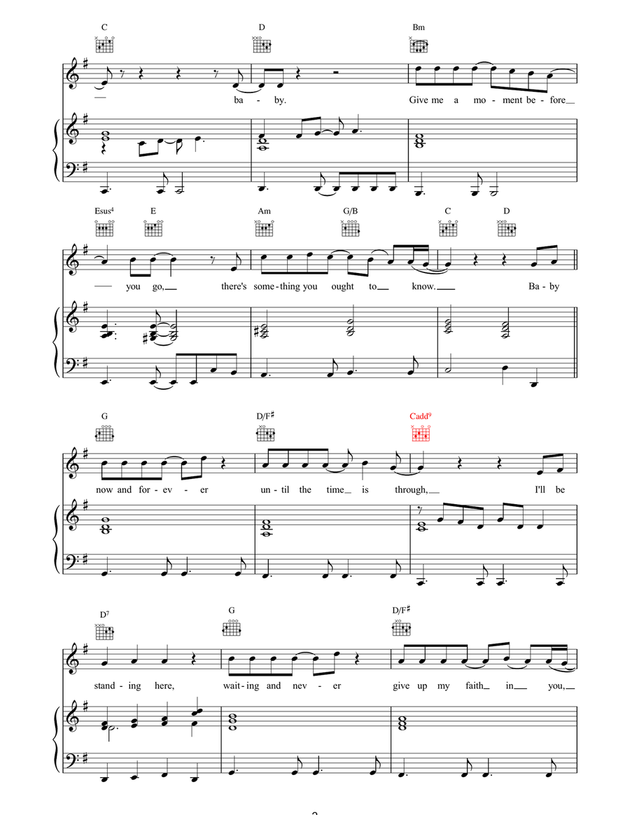 Until The Time Is Through Piano, Vocal, Guitar scores gallery preview page 2