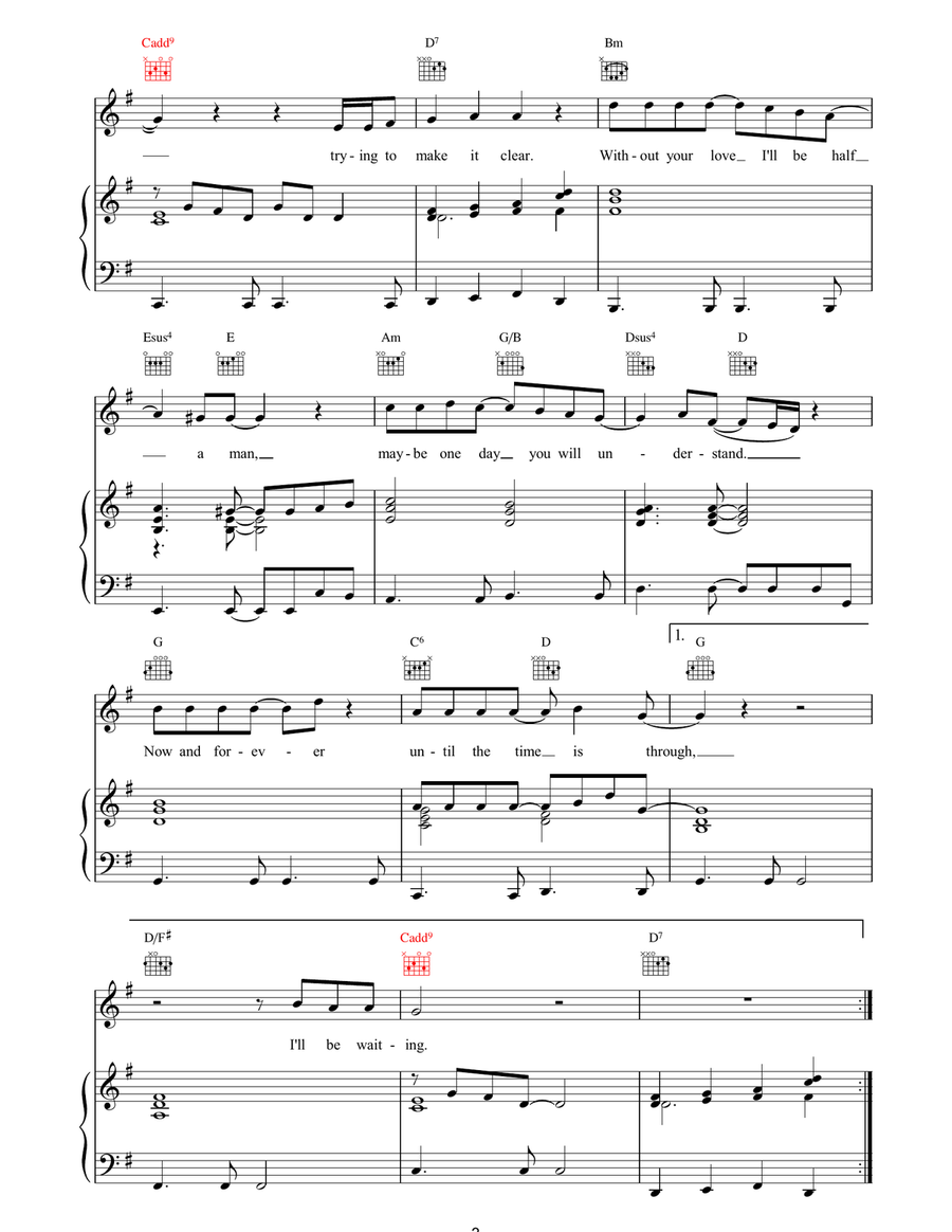 Until The Time Is Through Piano, Vocal, Guitar scores gallery preview page 3