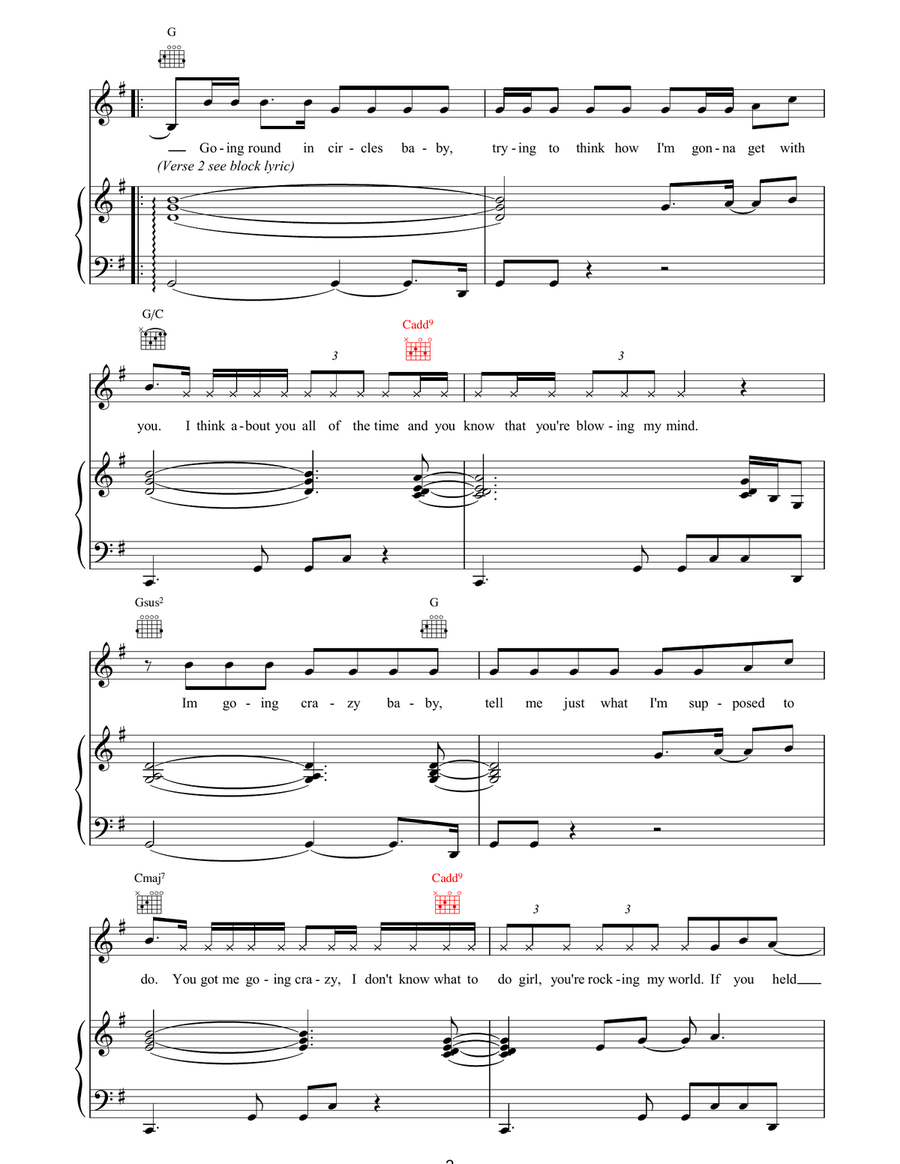 Satisfied Satisfied Piano, Vocal, Guitar scores gallery preview page 2