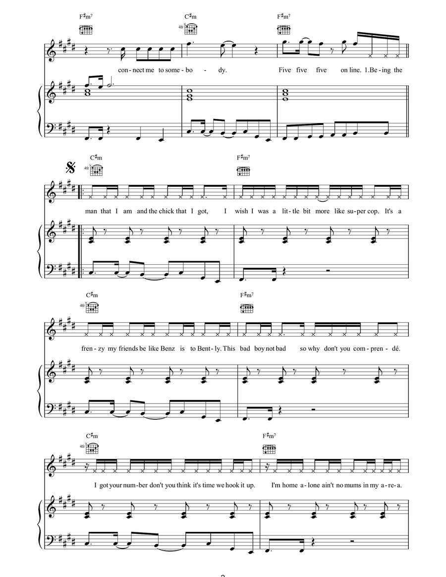 Partyline 555 On Line Partyline 555 On Line Piano, Vocal, Guitar scores gallery preview page 2