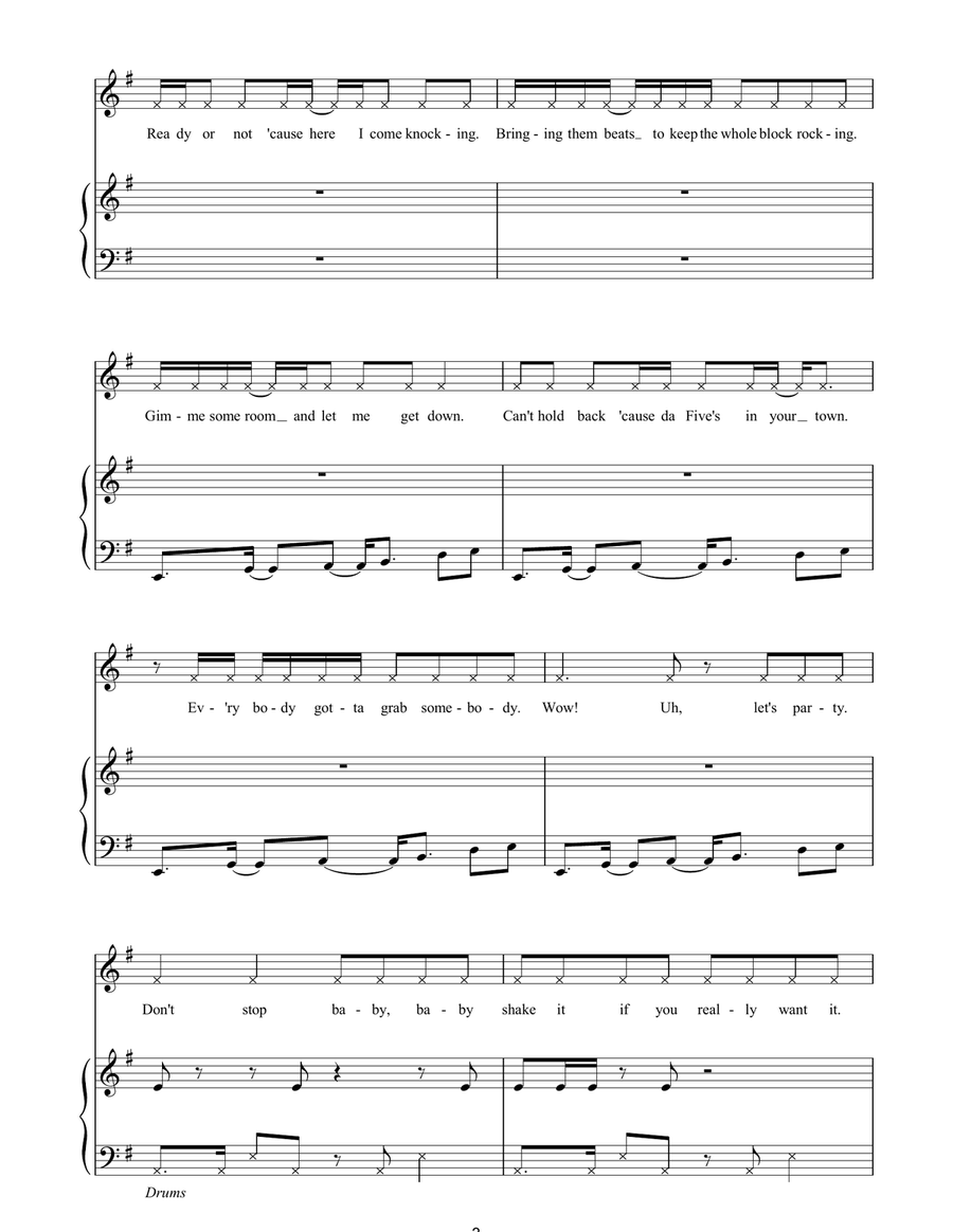 Shake Shake Piano, Vocal, Guitar scores gallery preview page 3
