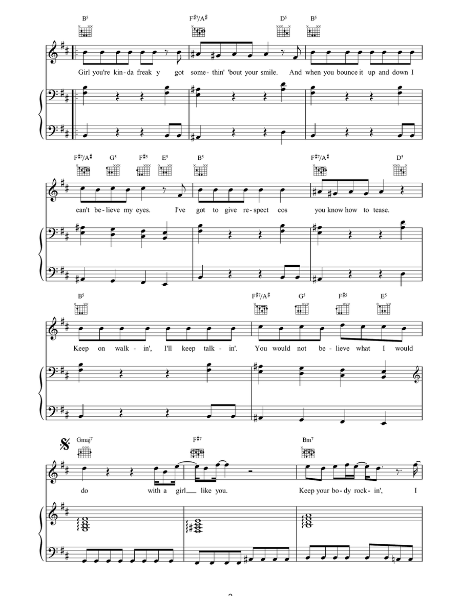 Cold Sweat Cold Sweat Piano, Vocal, Guitar scores gallery preview page 2