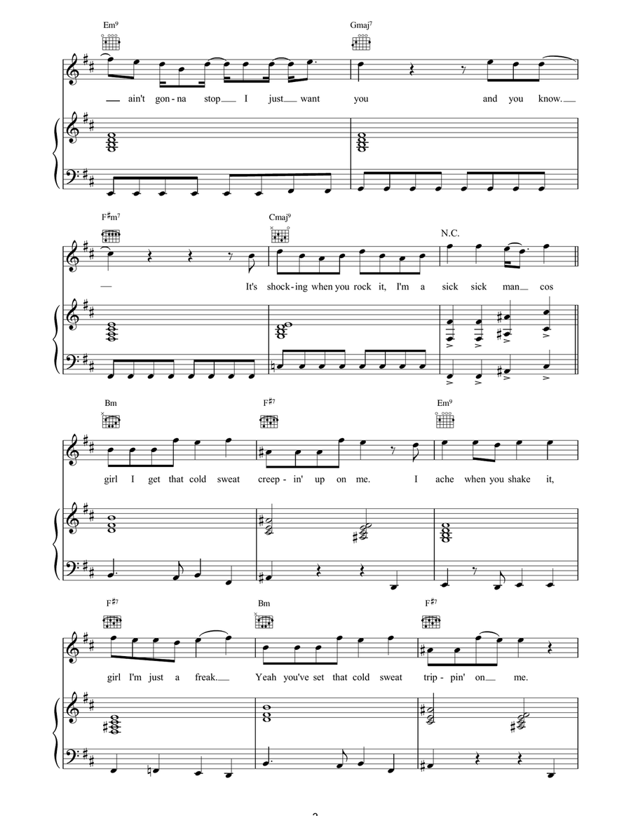 Cold Sweat Cold Sweat Piano, Vocal, Guitar scores gallery preview page 3