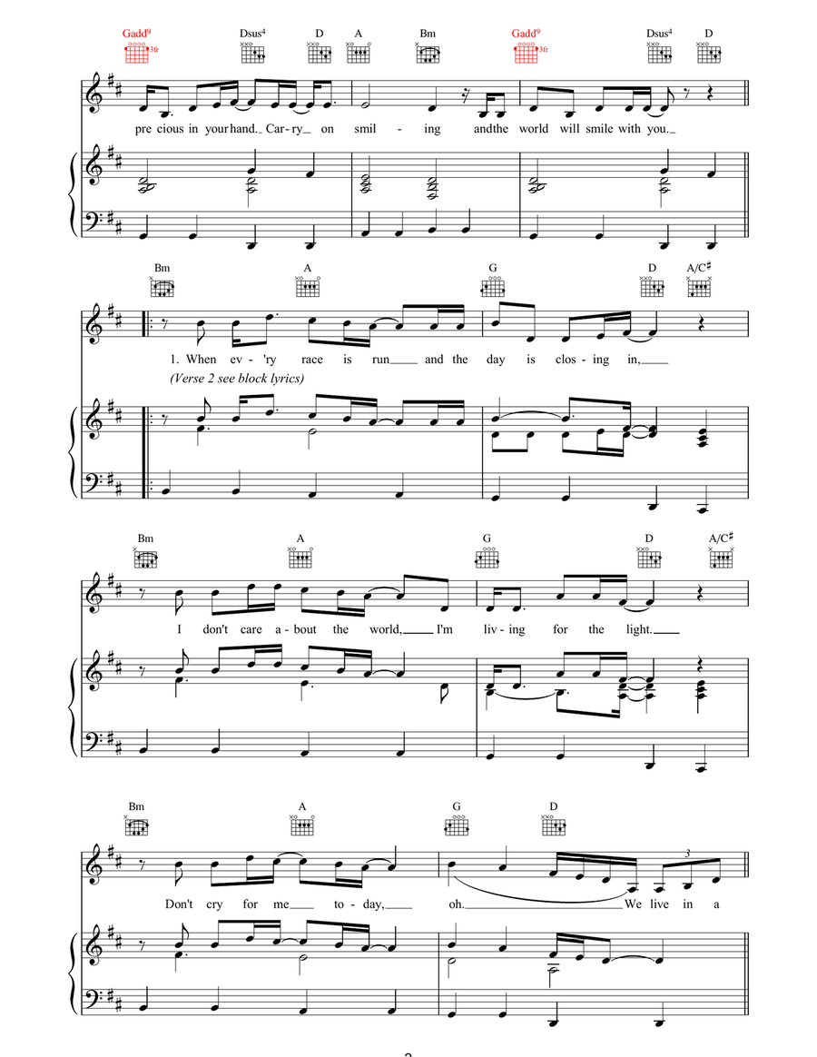 Life is a Flower Life is a Flower Piano, Vocal, Guitar scores gallery preview page 2