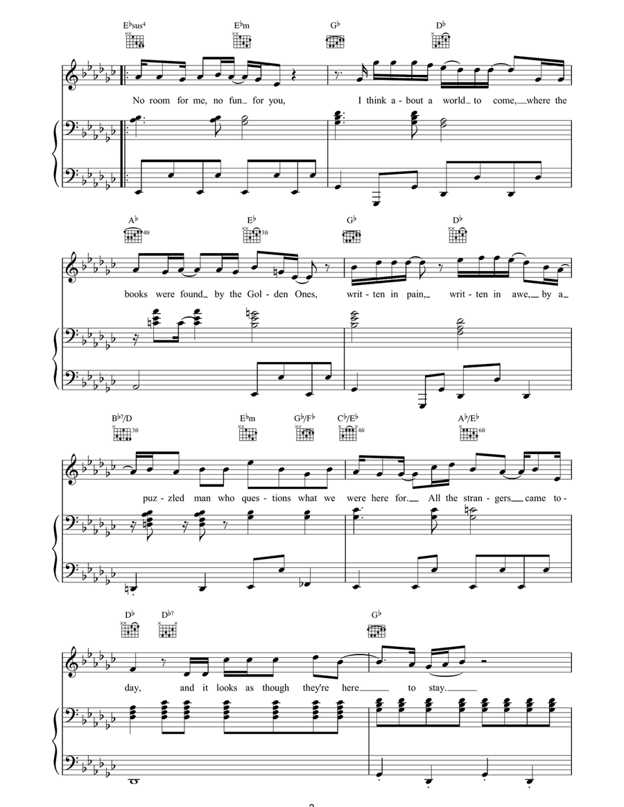 Oh! You Pretty Things Oh! You Pretty Things Piano, Vocal, Guitar scores gallery preview page 3