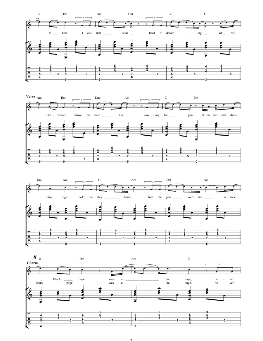 Blank Page Blank Page Acoustic Guitar scores gallery preview page 2
