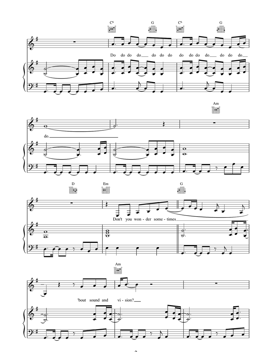 Sound And Vision Sound And Vision Piano, Vocal, Guitar scores gallery preview page 3