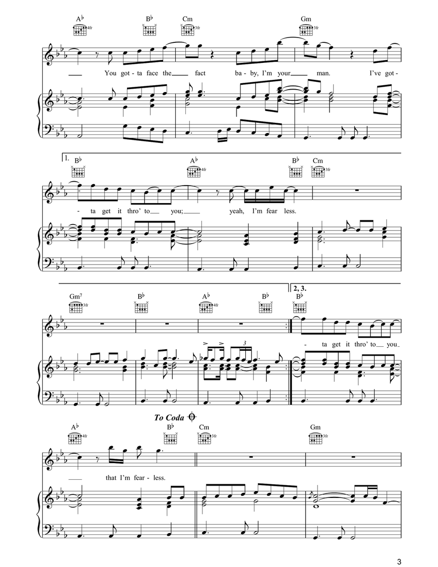 Fearless Fearless Piano, Vocal, Guitar scores gallery preview page 3