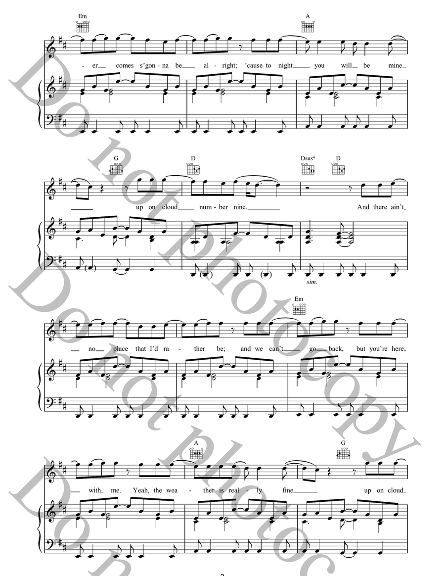 Cloud Number Nine Cloud Number Nine Piano, Vocal, Guitar scores gallery preview page 3
