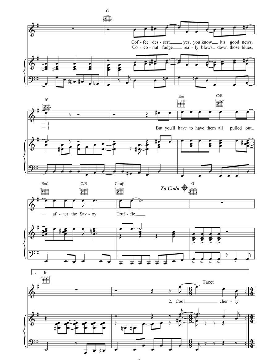 Savoy Truffle Savoy Truffle Piano, Vocal, Guitar scores gallery preview page 2