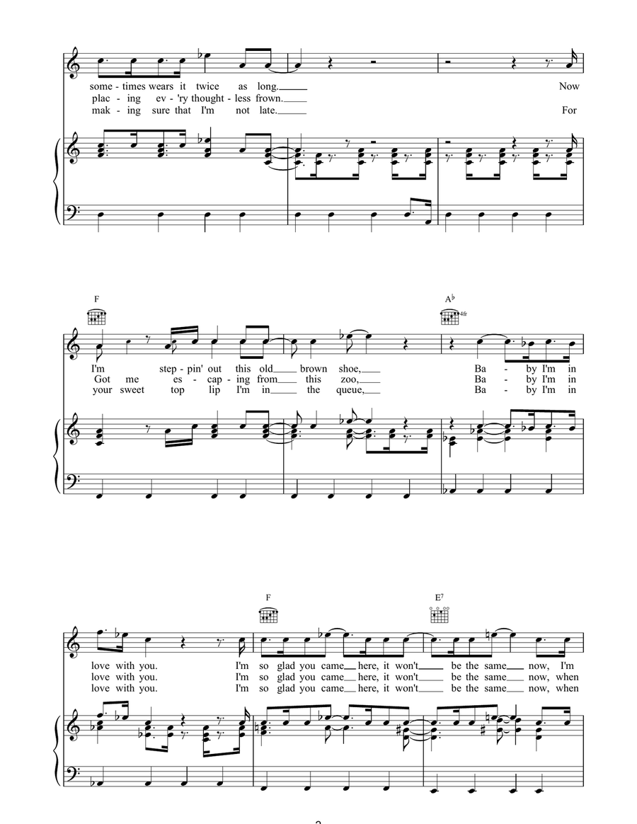 Old Brown Shoe Old Brown Shoe Piano, Vocal, Guitar scores gallery preview page 2