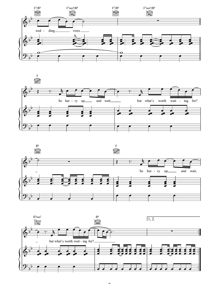 Hurry Up And Wait Hurry Up And Wait Piano, Vocal, Guitar scores gallery preview page 3