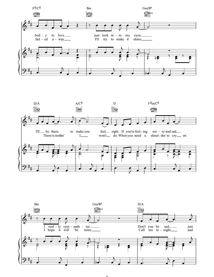 Any Time At All Piano, Vocal, Guitar scores gallery preview page 2