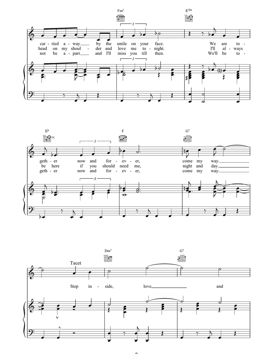 Step Inside Love Step Inside Love Piano, Vocal, Guitar scores gallery preview page 2