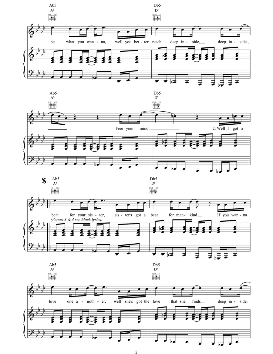 Beat Mama Beat Mama Piano, Vocal, Guitar scores gallery preview page 2