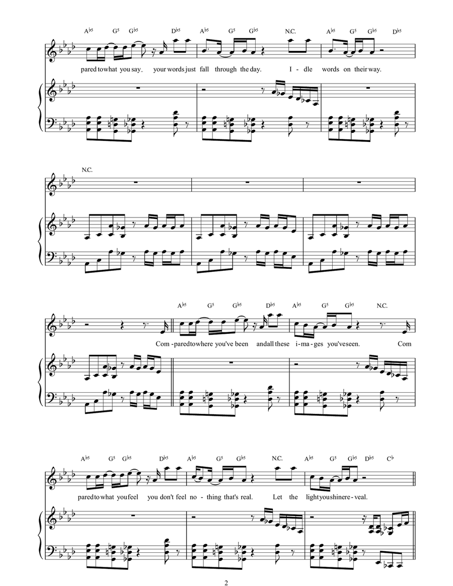 Compared To You Compared To You Piano, Vocal, Guitar scores gallery preview page 2