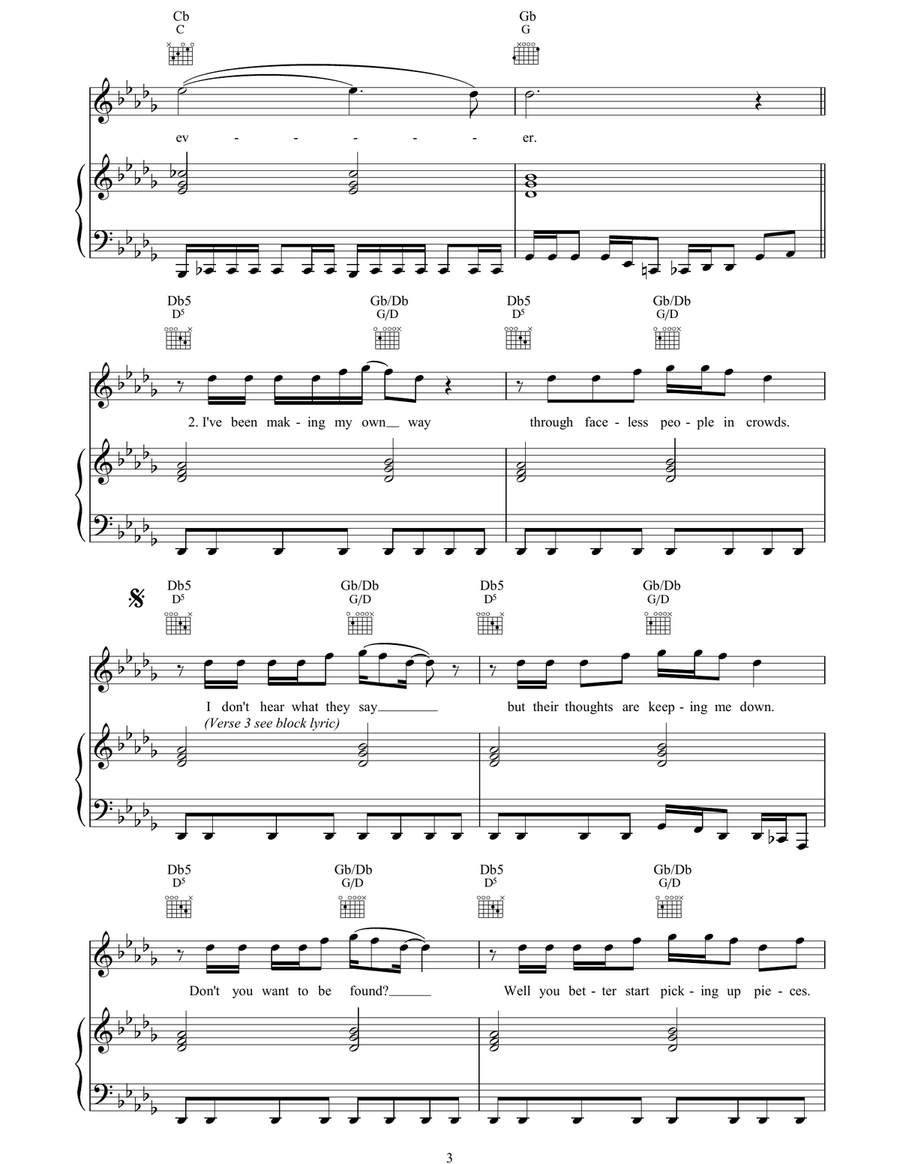 Dreamer Dreamer Piano, Vocal, Guitar scores gallery preview page 3