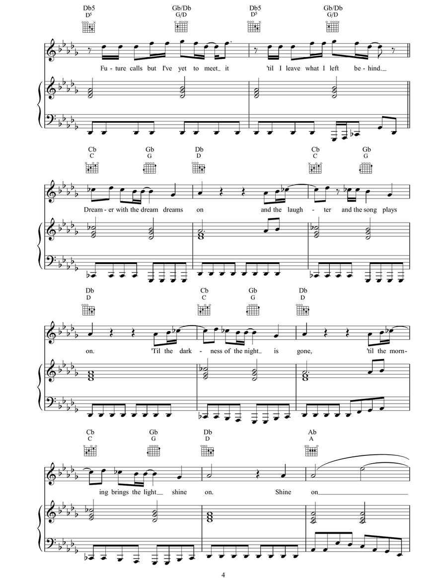 Dreamer Dreamer Piano, Vocal, Guitar scores gallery preview page 4