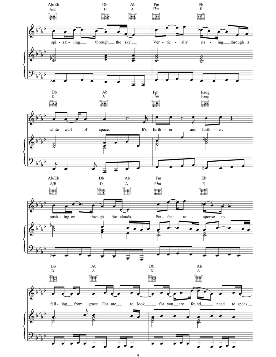 Alien Alien Piano, Vocal, Guitar scores gallery preview page 4
