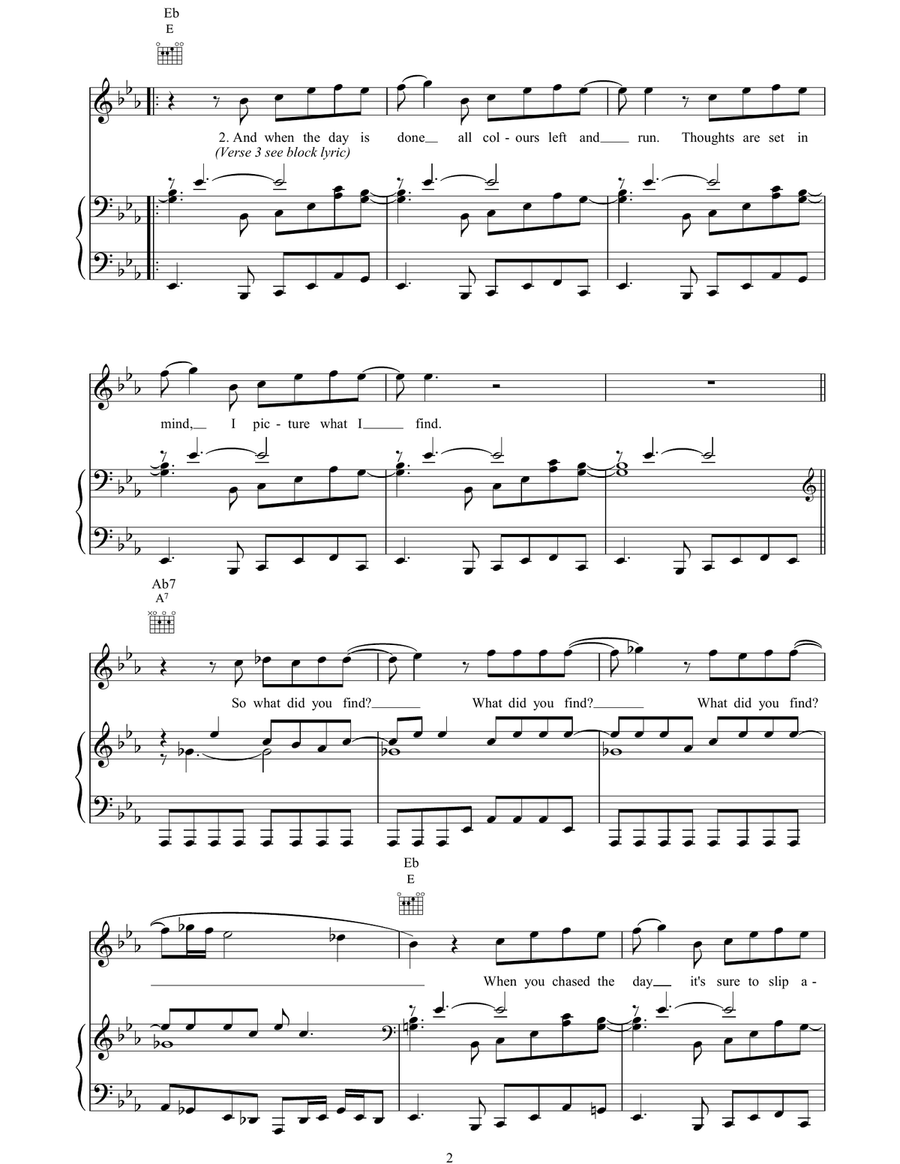 Chasing The Day Chasing The Day Piano, Vocal, Guitar scores gallery preview page 2