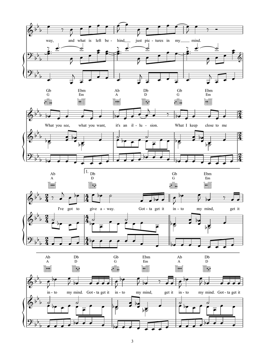 Chasing The Day Chasing The Day Piano, Vocal, Guitar scores gallery preview page 3