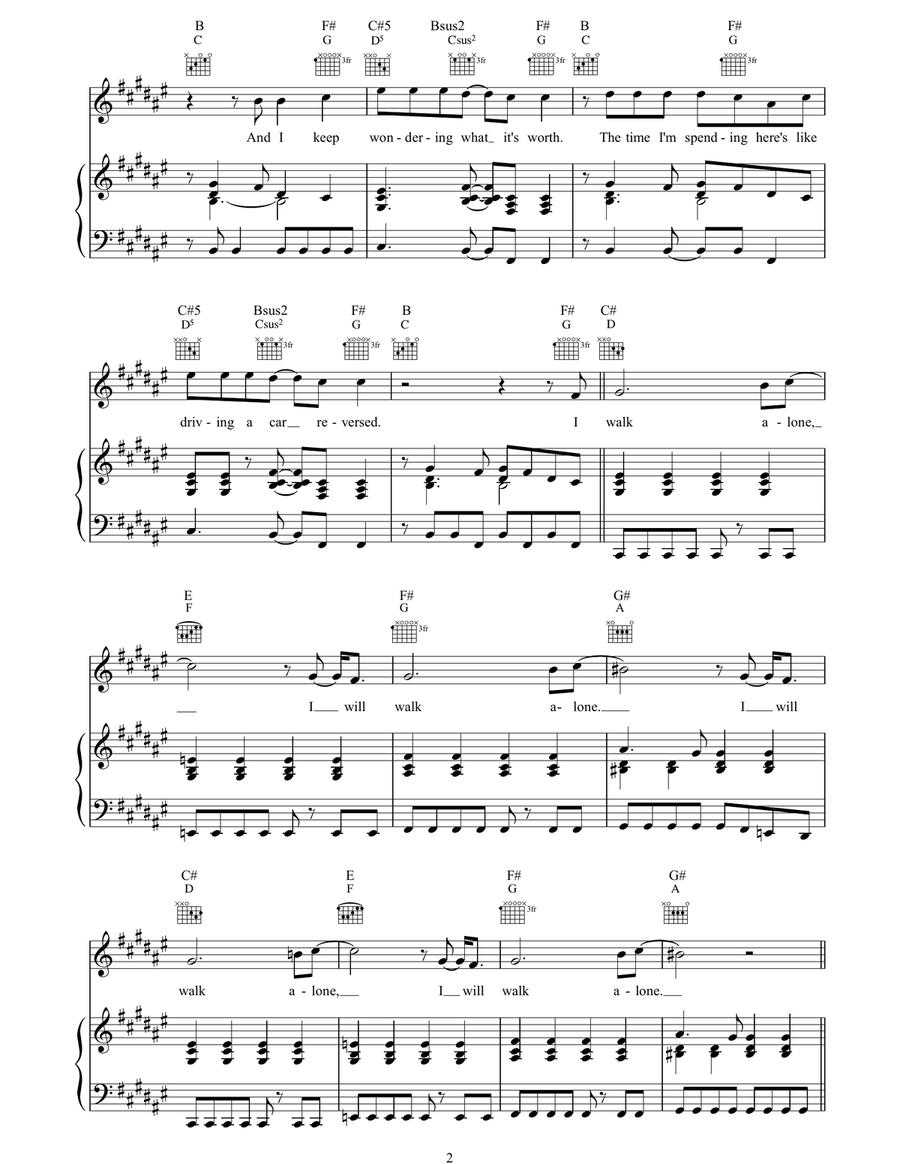 Feeling Remains Feeling Remains Piano, Vocal, Guitar scores gallery preview page 2