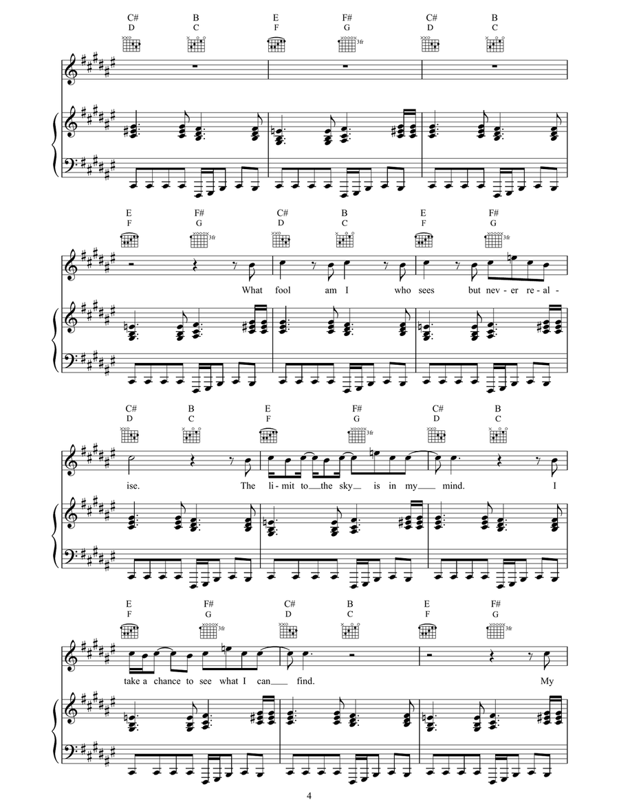Feeling Remains Feeling Remains Piano, Vocal, Guitar scores gallery preview page 4