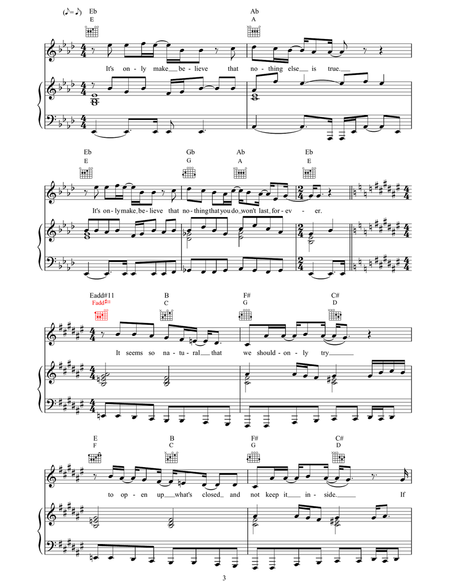 Burn The Light Burn The Light Piano, Vocal, Guitar scores gallery preview page 3
