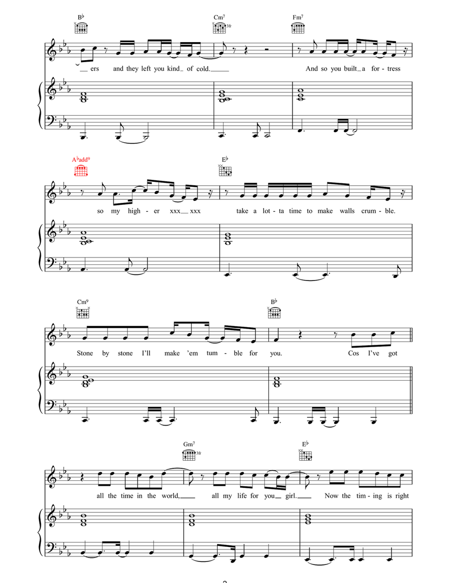 All The Time In The World Piano, Vocal, Guitar scores gallery preview page 2