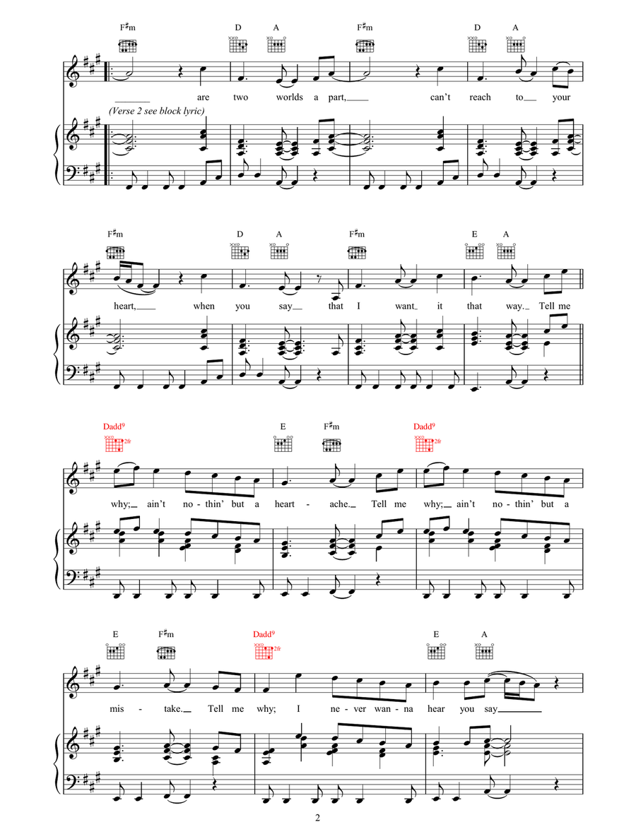 I Want It That Way I Want It That Way Piano, Vocal, Guitar scores gallery preview page 2