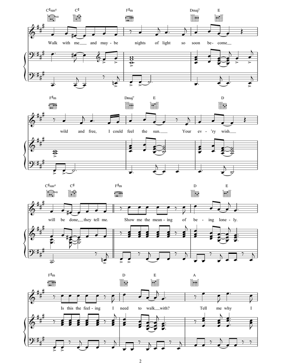 Show Me The Meaning Of Being Lonely Piano, Vocal, Guitar scores gallery preview page 2