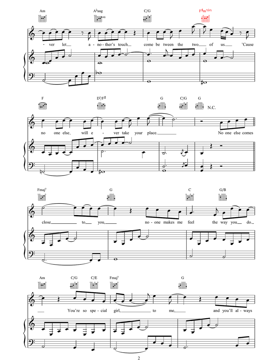 No One Else Comes Close No One Else Comes Close Piano, Vocal, Guitar scores gallery preview page 2