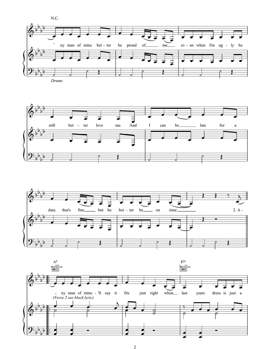 Any Man Of Mine Any Man Of Mine Piano, Vocal, Guitar scores gallery preview page 2