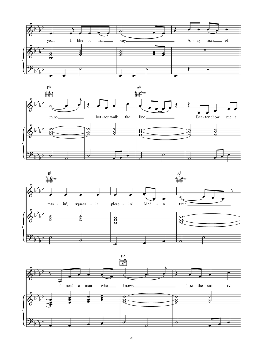 Any Man Of Mine Any Man Of Mine Piano, Vocal, Guitar scores gallery preview page 4