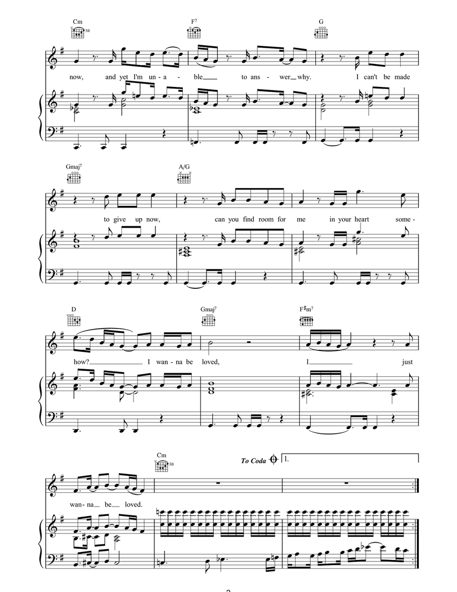 I Wanna Be Loved I Wanna Be Loved Piano, Vocal, Guitar scores gallery preview page 2