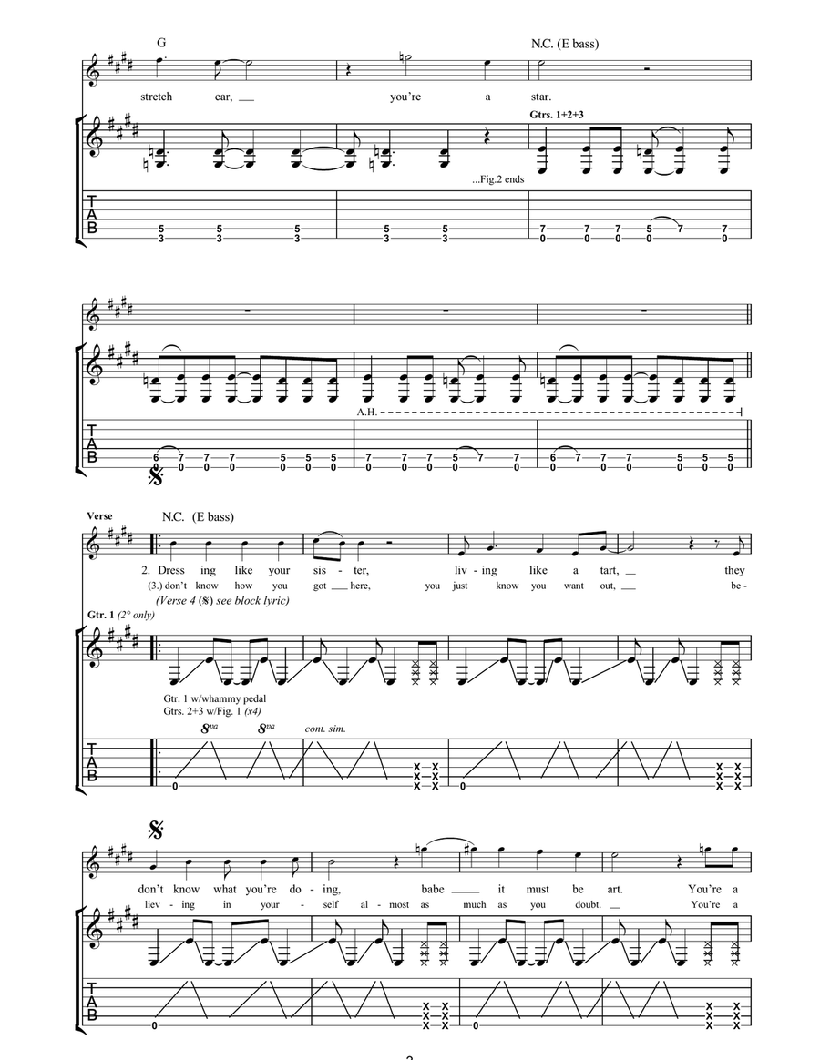 Hold Me, Thrill Me, Kiss Me, Kill Me by U2 Acoustic Guitar - Digital Sheet Music page 3