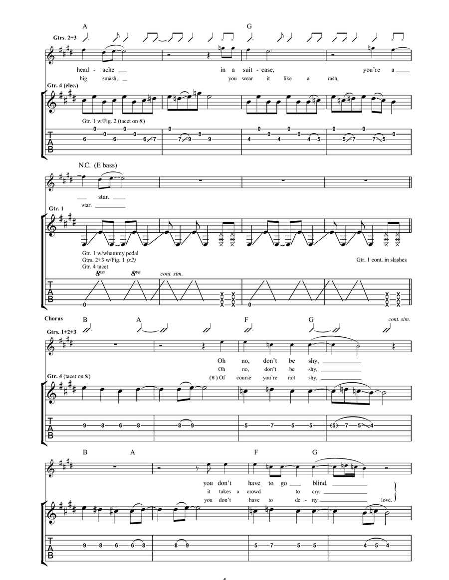 Hold Me, Thrill Me, Kiss Me, Kill Me by U2 Acoustic Guitar - Digital Sheet Music page 4