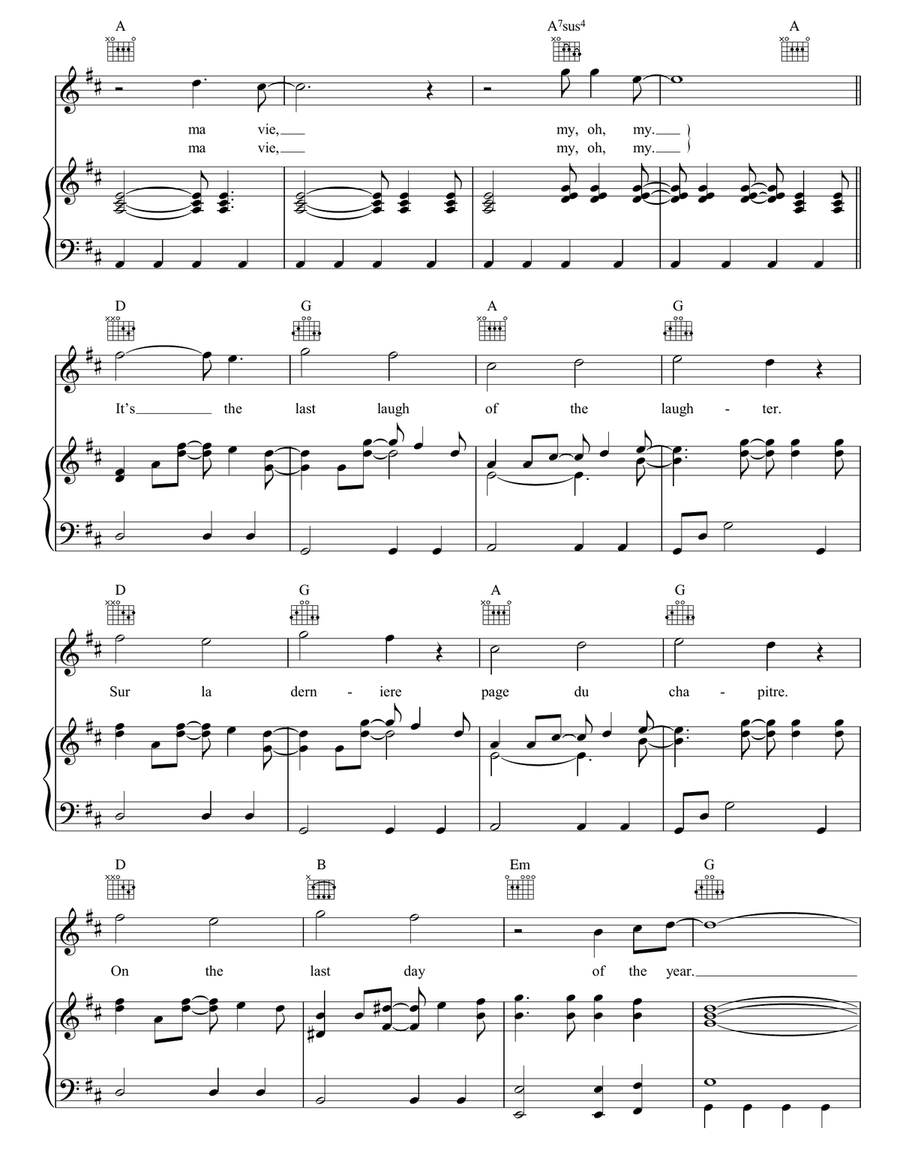 The Last Laugh Of The Laughter Piano, Vocal, Guitar scores gallery preview page 3