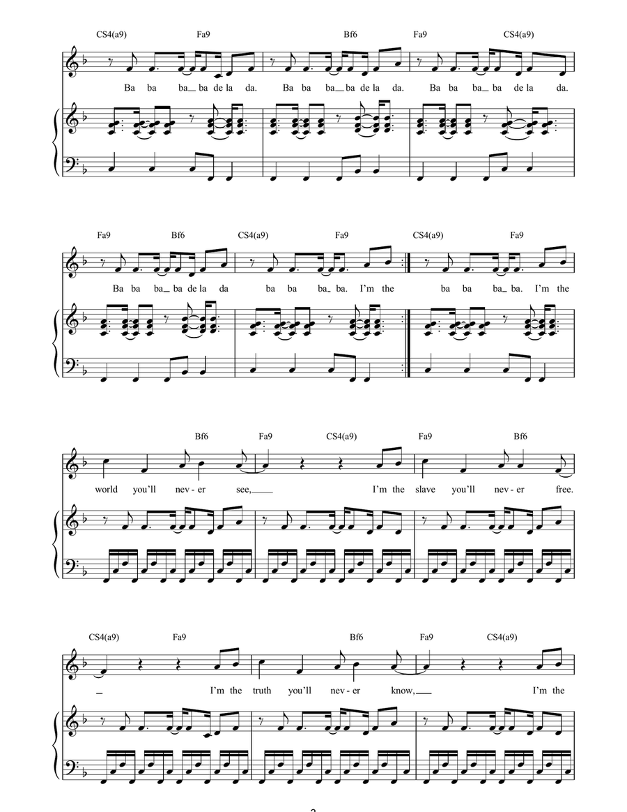 Gin Soaked Boy Gin Soaked Boy Piano, Vocal, Guitar scores gallery preview page 3