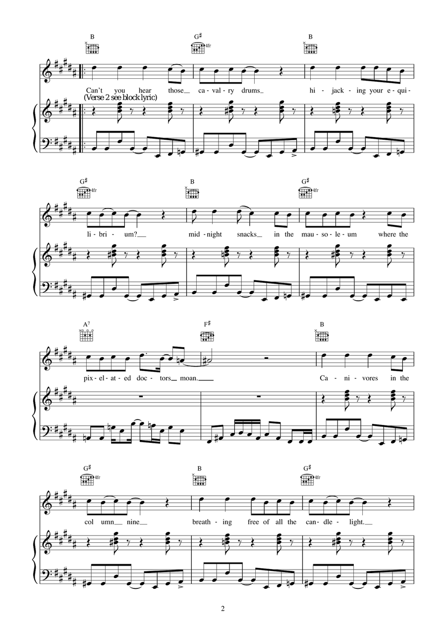 Sexx laws Sexx laws Piano, Vocal, Guitar scores gallery preview page 2