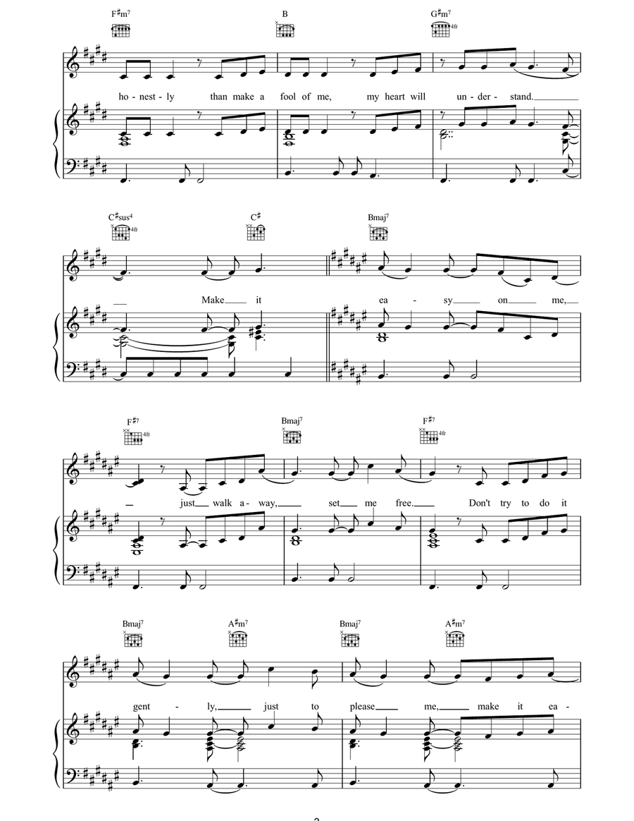 Make It Easy On Me Piano, Vocal, Guitar scores gallery preview page 3