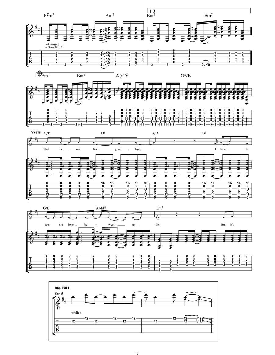 Last Goodbye Last Goodbye Acoustic Guitar scores gallery preview page 2