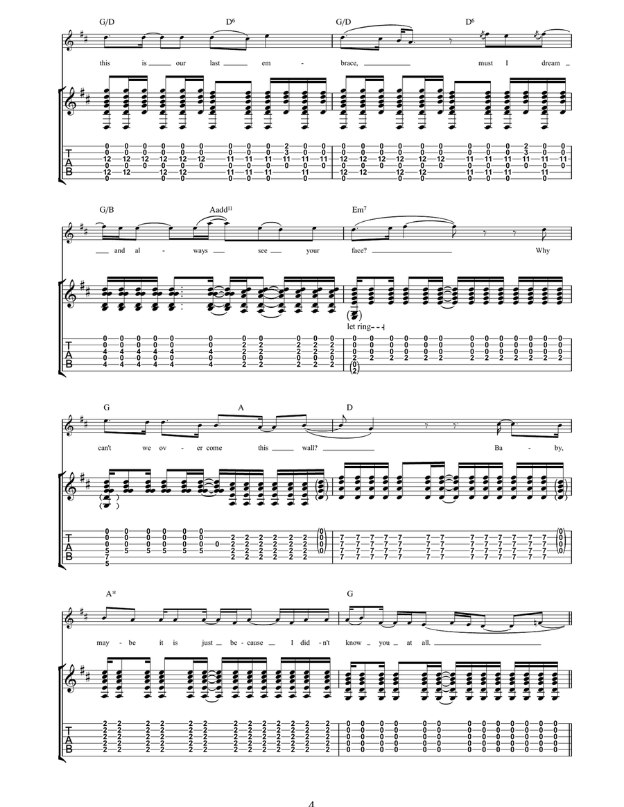 Last Goodbye Last Goodbye Acoustic Guitar scores gallery preview page 4